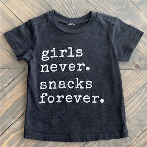 girls never snacks forever tee